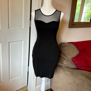 Black, bodycon, heart shaped neck line dress